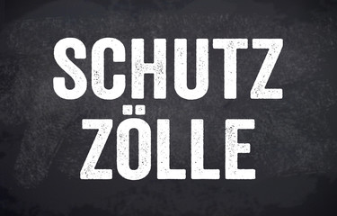 Tafel mit Schutzzölle Strafzölle Handelskrieg USA Europa