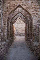 Fototapeta na wymiar Arabic archways in an ancient fort.