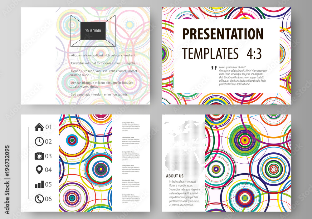 Poster set of business templates for presentation slides. easy editable abstract vector layouts in flat des