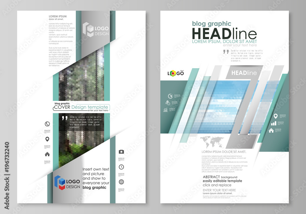 Poster blog graphic templates. page website design template, abstract vector layout. colorful background ma