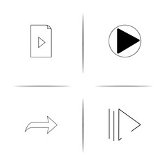 Buttons simple linear icon set.Simple outline icons