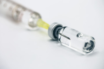 Vaccine with hypodermic syringe and needle