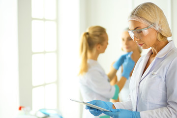 woman getting injection. beauty injections and cosmetology