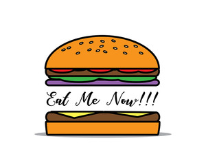 burger cartoon design illustration.cartoon design style, designed for illustration