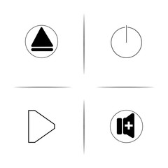 Buttons simple linear icon set.Simple outline icons