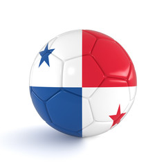 Fußball mit Panama Flagge auf weißem Hintergrund