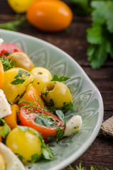 Fresh tomato olives salad feta cheese