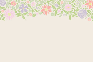 Background with flowers and copyspace. Layout of a spring poster. Vector.