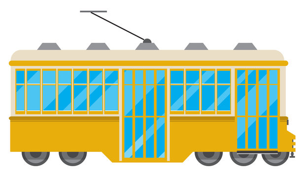 Tramway- flat design- Vecteur - Illustration