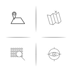 Maps And Navigation simple linear icon set.Simple outline icons