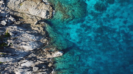 Aerial photo coast, sea and blue water