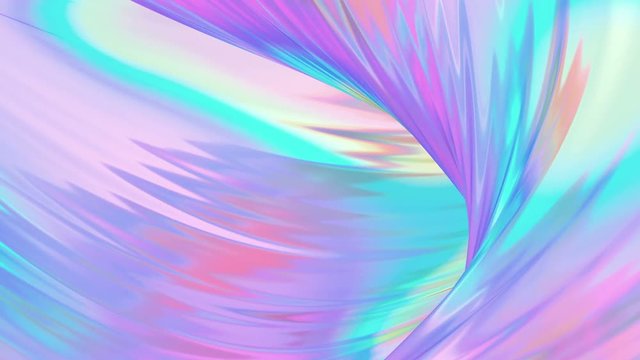 Holographic neon foil animation. minimal abstract background