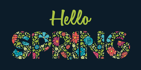 Design of floral text for spring time. Vector. © Karolina Madej