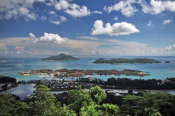 The Seychelles. View of the ocean from the island  Mahe