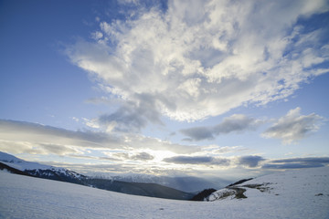 Tramonto in alta montagna