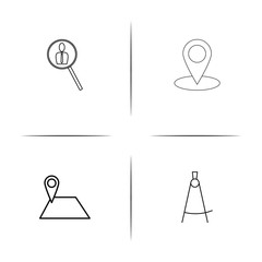 Maps And Navigation simple linear icon set.Simple outline icons
