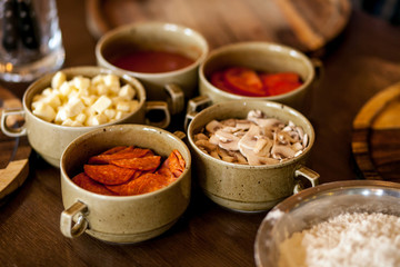 sliced products, pizza