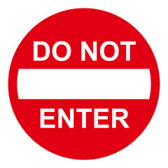 Do not enter sign