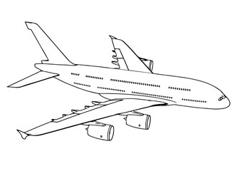 sketch of a passenger airplane vector