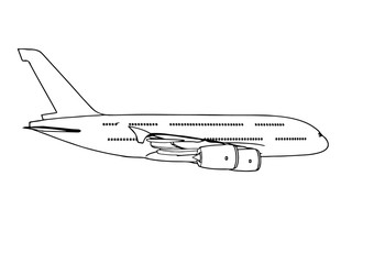 sketch of a passenger airplane vector