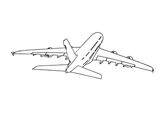 sketch of a passenger airplane vector