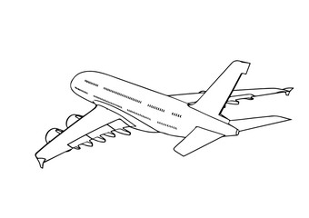 sketch of a passenger airplane vector