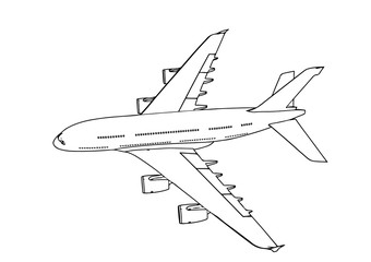 Fototapeta na wymiar sketch of a passenger airplane vector
