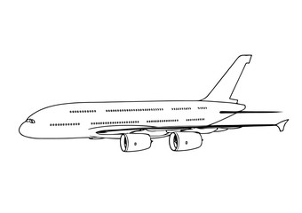 sketch of a passenger airplane vector