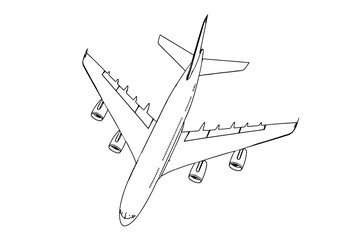 Fototapeta na wymiar sketch of a passenger airplane vector
