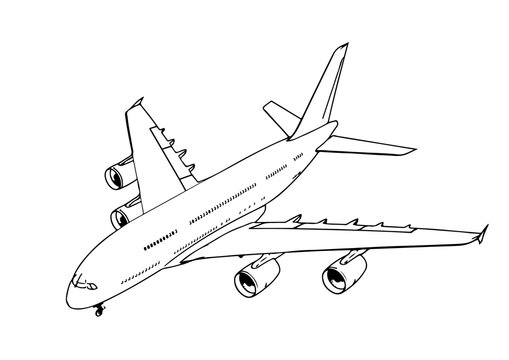 sketch of a passenger airplane vector