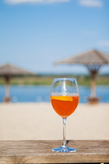Red orange alcohol drink