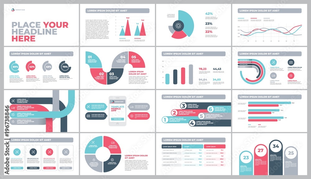Poster presentation template design. business data graphs. vector financial and marketing charts.