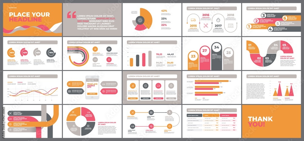 Aufkleber presentation template design. business data graphs. vector financial and marketing charts.