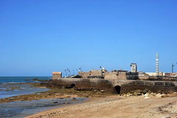 Fortress of San Sebastian on the shores of the ancient maritime city of Cadiz.