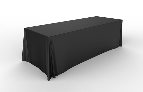 Trade show exhibition advertising runner table adjustable cloth  Banner or Table cover. 3d render illustration.