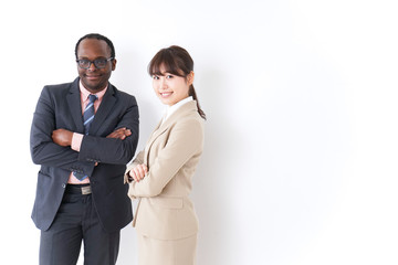 Businesspersons folding their arms 