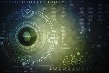 Fingerprint Scanning Technology Concept 2d Illustration