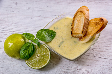  salad dressing, lime, yoghurt, salt, spice, honey, olive oil, recipe for preparation