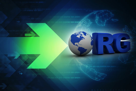 

3d illustration Internet domain org