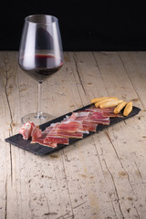 Spanish tapas, iberian loin, sausage. Iberian Acorn Ham