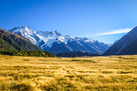 Mount Cook valley landscape, New Zealand
