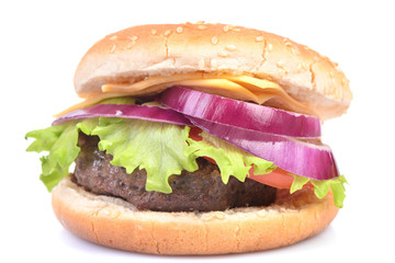 Hamburger on a white background