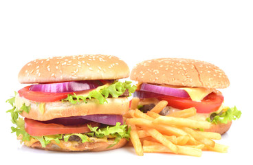 Hamburger on a white background