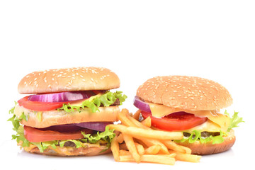 Hamburger on a white background
