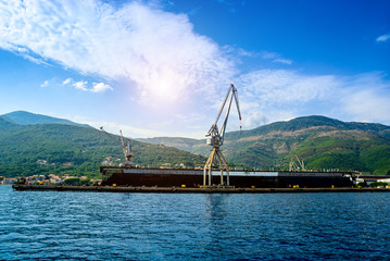 Cranes in the sea cargo port