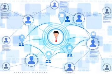 2d illustration Business Network 