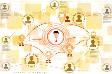 Obraz premium 2d illustration Business Network 