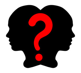 Girl silhouette and question mark