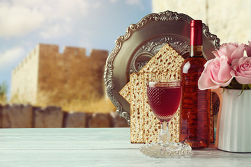 Passover matzo and wine