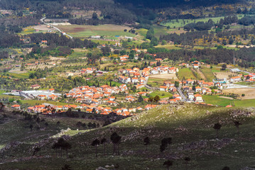 Fototapeta na wymiar Aerial view on a portugese village from the hill
